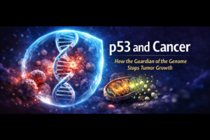 p53 tumor suppressor protein protecting DNA from damage and triggering apoptosis in cancer cells