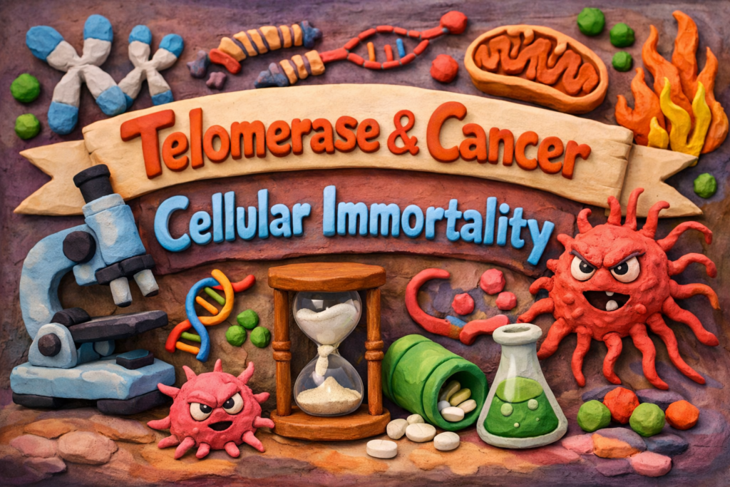 Telomerase enabling cancer cell immortality through telomere maintenance and unlimited cell division