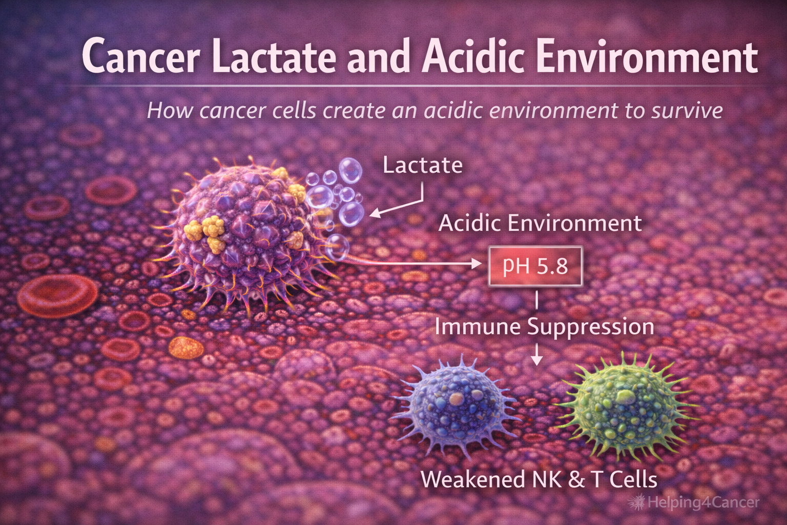 cancer cell producing lactate acidic microenvironment diagram
