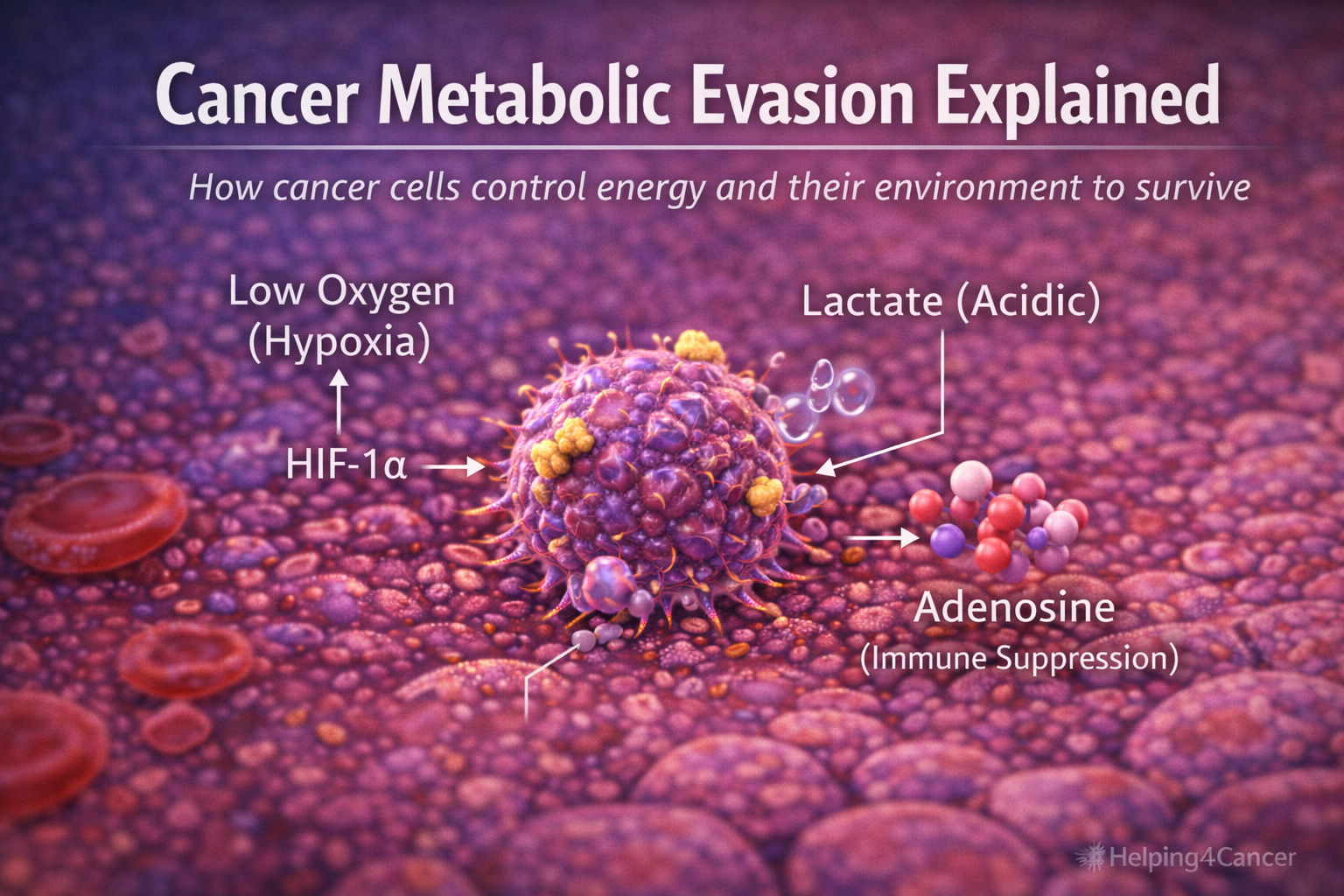 cancer cell metabolic adaptation hypoxia lactate diagram