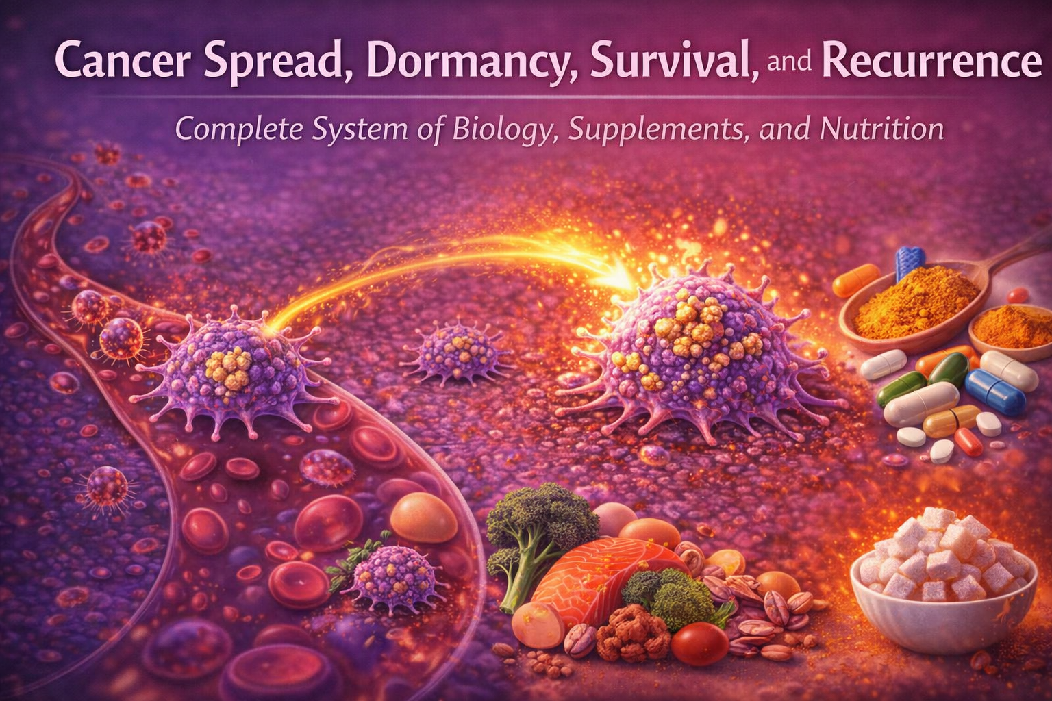 cancer spread dormancy survival recurrence diagram with supplements and nutrition strategy