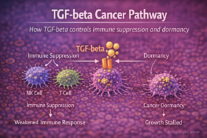 tgf beta signaling cancer immune suppression dormancy diagram